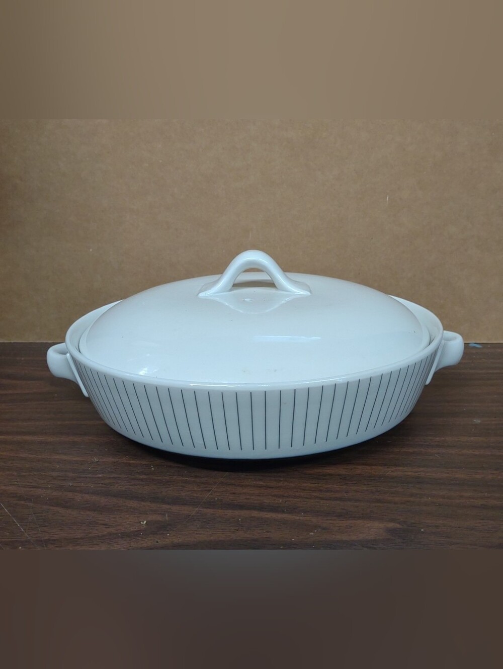 Hall China Flare Ware rare Chafing Dish with lid Retro Kitchen Ware 11"L x 3"H